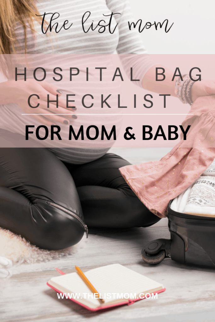 Hospital bag checklist for mom and baby