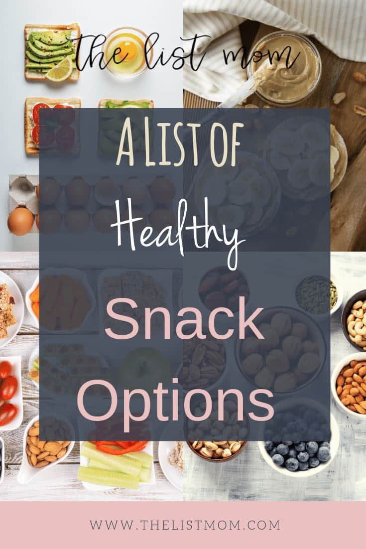 a list of healthy snacks