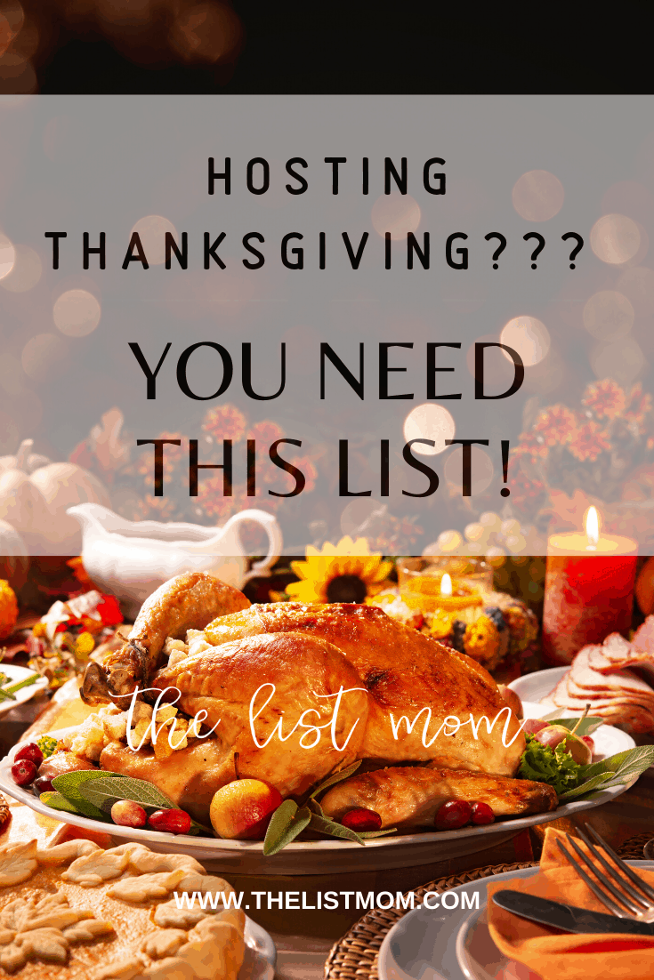 List For Hosting Thanksgiving Dinner