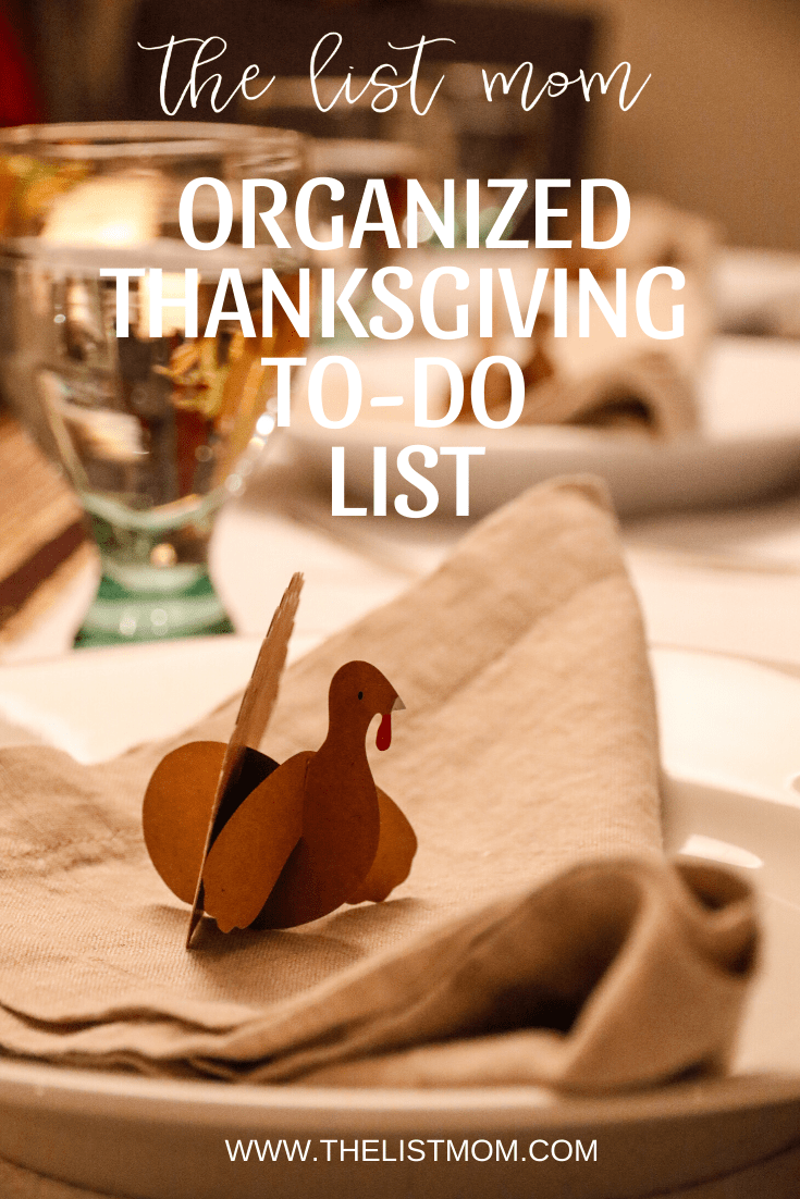 Organized Thanksgiving To-Do List